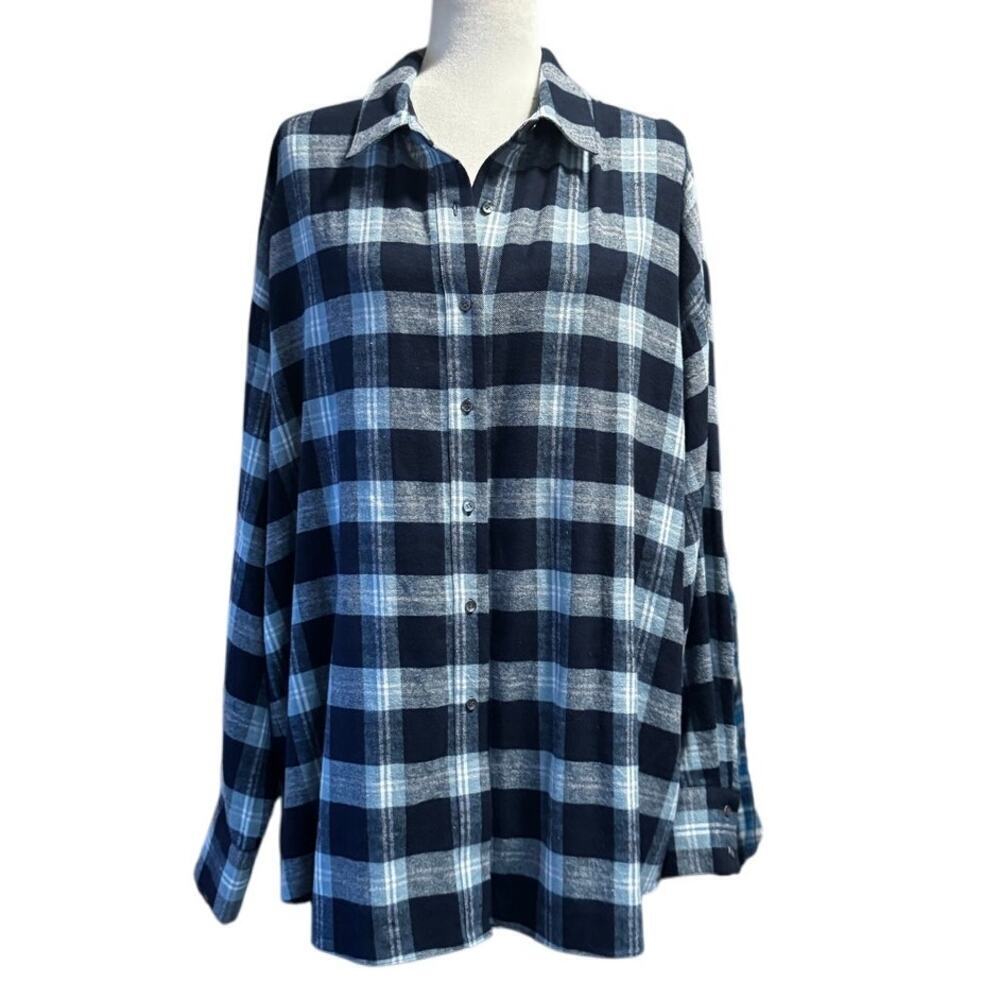 Favorite Daughter Blue Plaid Shirt Size XL New with Tags